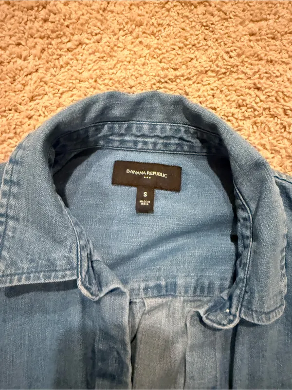 Light Blue Denim Button-Up Shirt - Image 2