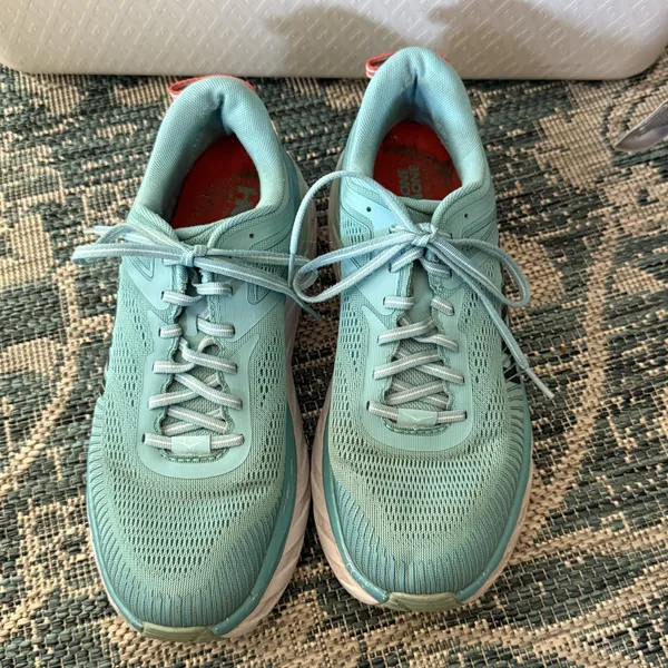 Hoka‎ One One Bondi 7 Shoes Womens Size 10.5 Blue Mesh Athletic Running Cushion - Image 2