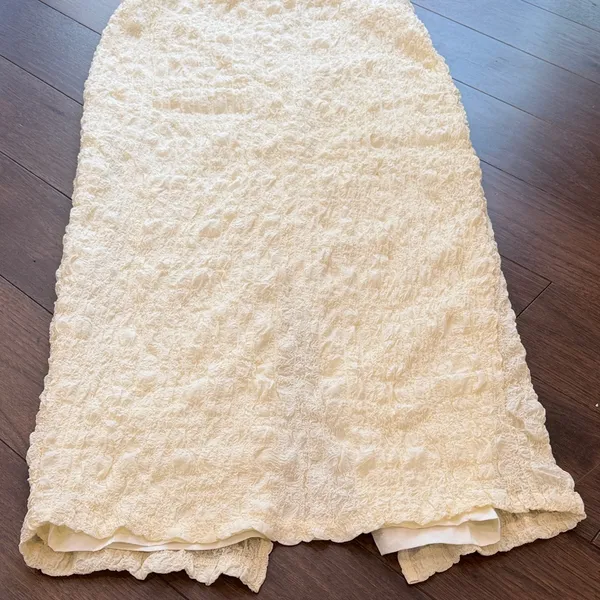 YWWL The Label Women’s Strapless Yellow Crinkle Dress Size Small C27-060 - Image 5