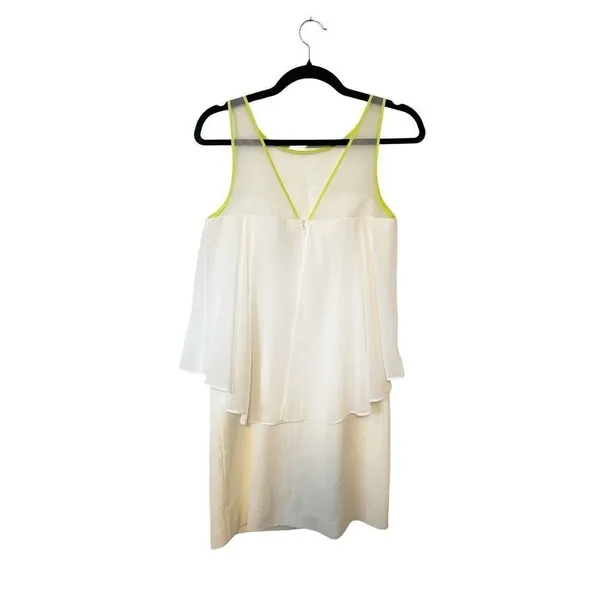 Vince‎ Camuto Off White Chiffon Pencil Mini Dress Size 2 - Image 3