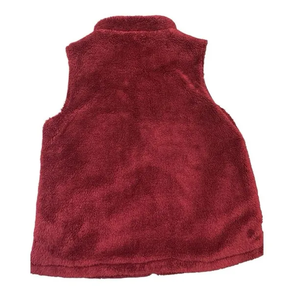 Umgee Plush Fleece Excursion Vest Women's Medium Crimson Maple Red‎ Deep Pile - Image 2