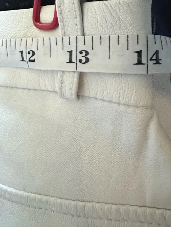 JKT NYC Off-White 100% Genuine Leather Mini Skirt - Women's Size S - Image 5
