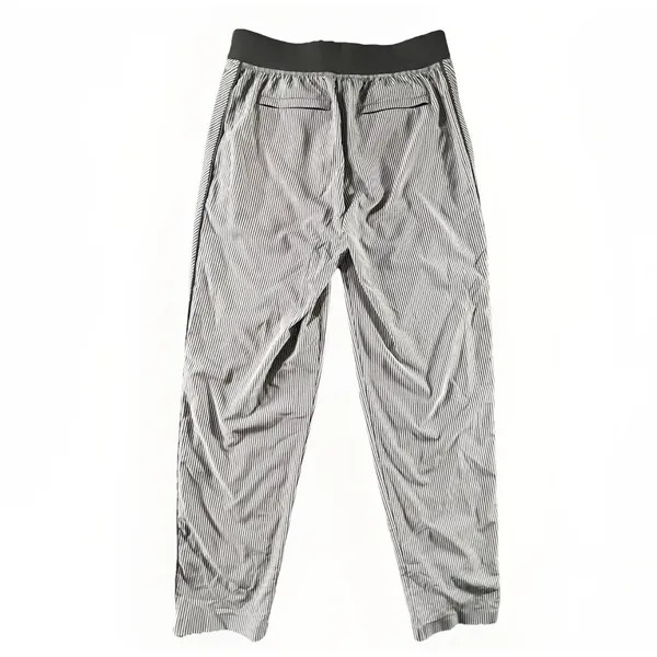 Athleta‎ Gray White Striped Brooklyn Ankle Pants Size 2 Pull On Stretch Casual - Image 3