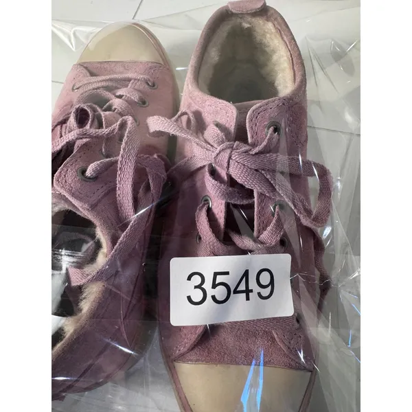 UGG Suede Shearling Lined Sneakers Women‎ Size 5.5 Purple Lace Up Minimalist - Image 7