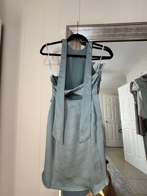 Hello Molly Sage mini silk cocktail dress size XS - Image 2