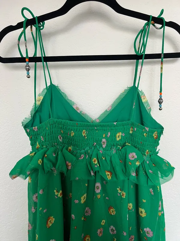 Floral summer dress short Green - Image 6