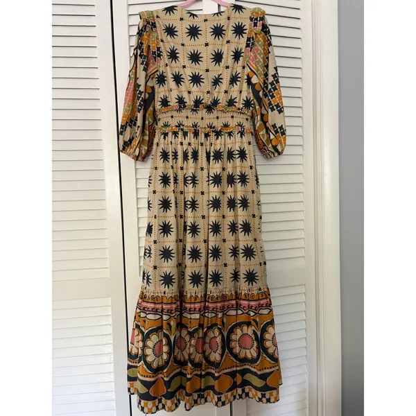 Farm Rio for Anthropologie Tropical Sunshine Printed Dress S - Image 5