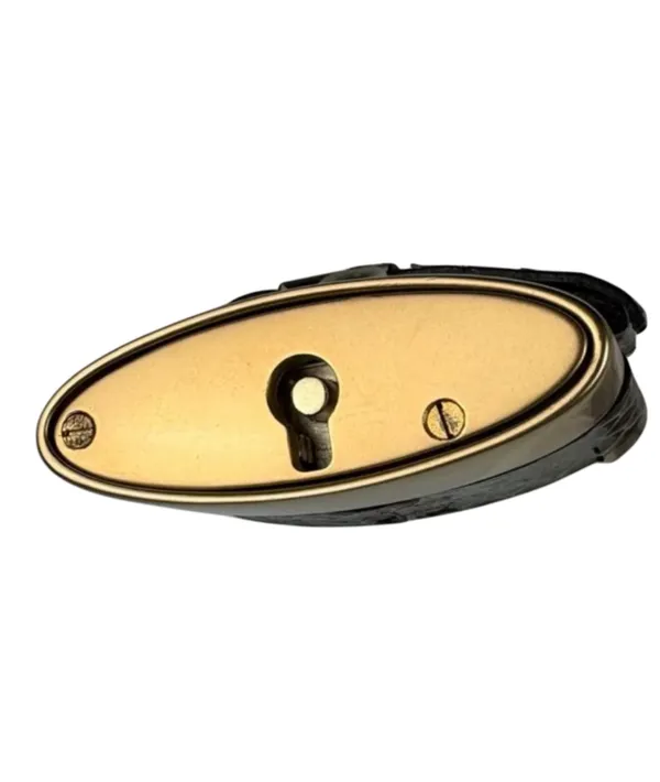CHLOE PADDINGTON Black Leather / Gold Tone Metal Large Padlock & Large Gold Key - Image 10