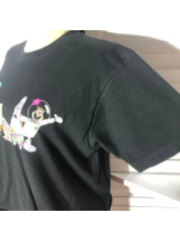 Nickelodeon SpongeBob SquarePants Black Graphic Cropped T-Shirt Medium - Image 6