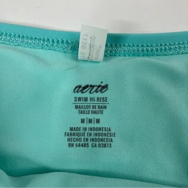 Aerie Aqua Blue Bikini- Halter Wrap Top, High Waist Bottoms Womens Medium - Image 2