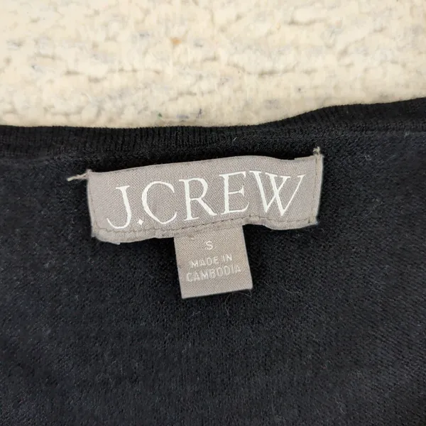 J.Crew Womens Black 100% Merino Wool Crew Neck Sweater BJ593 Size Small - Image 3