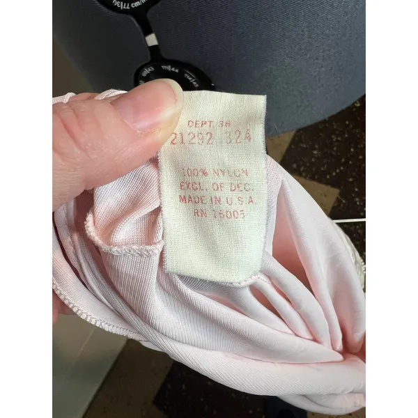 nightgown negligee deep V satin pink vintage - Image 9