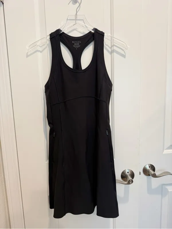 ATHLETA Levitate Dress in Black size Small Mini‎ Tennis Prep Athletic - Image 4