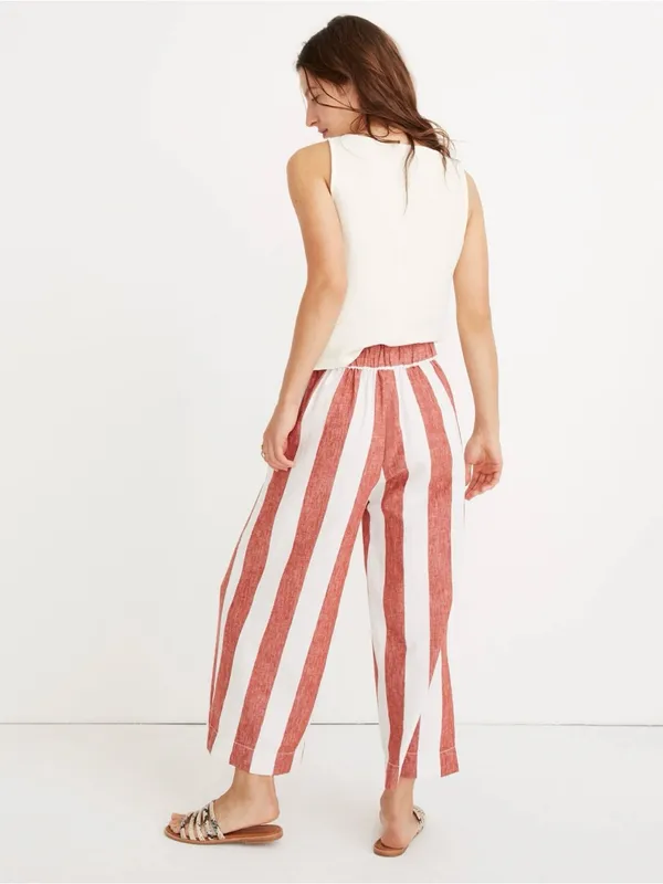 Madewell Huston Pull-On Crop Pants in Bold Stripe Size Small - Image 3