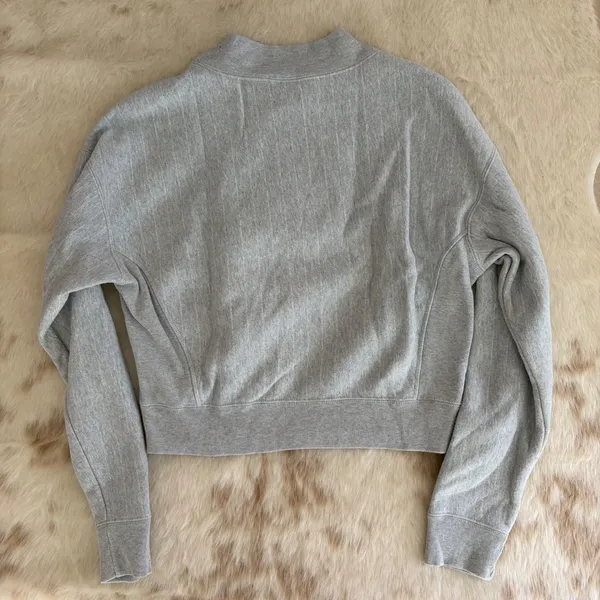 Champion Reverse Weave Mock Neck Cropped Sweatshirt Gray Women Small - Image 4