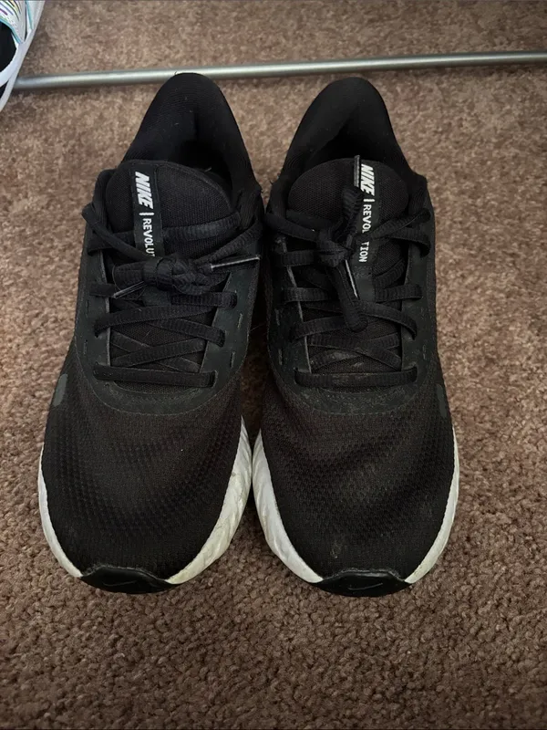 Nike Revolution Running Shoes Women’s Size 8 Black White Athletic Sneakers - Image 2