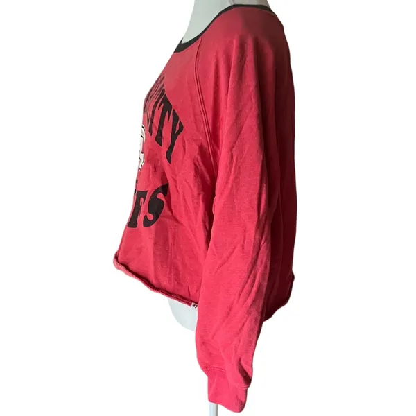 Kansas City Chiefs 47 Brand Cropped Sweatshirt‎ Red Black Sporty Womens L - Image 3