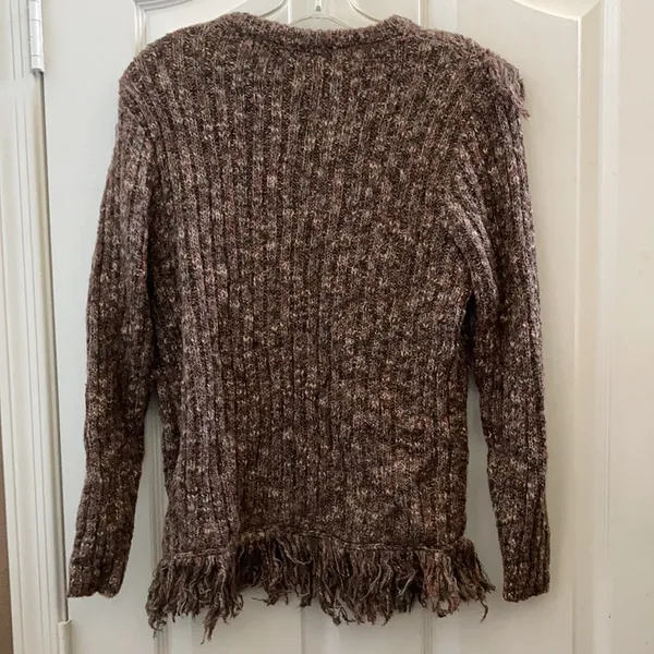 FINAL MARKDOWN Rochelle California fringed sweater small Brown - Image 8