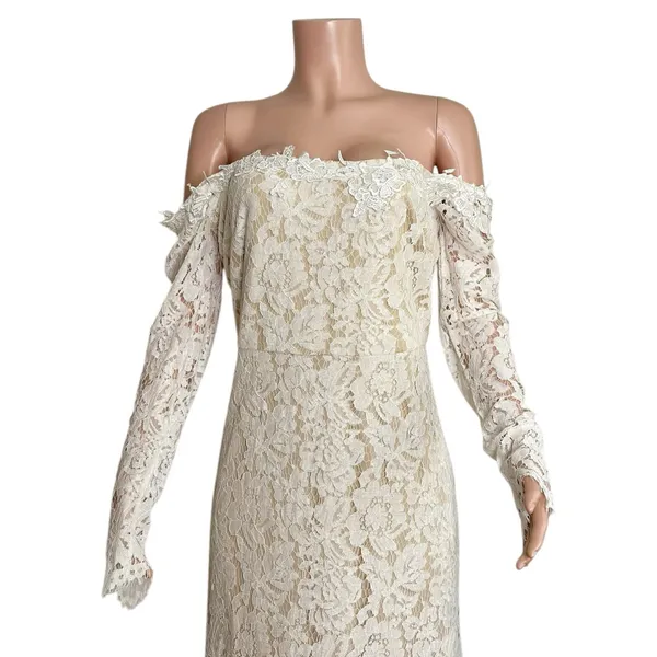 LULUS Romance Dreamer Lace Off-the-Shoulder Dress, White, Large - Image 11