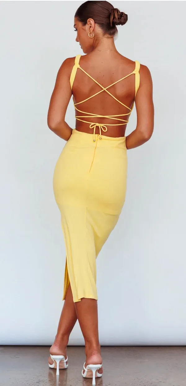 Selfie Leslie Dream Crush Lace Up Lemon Small NWT - Image 3