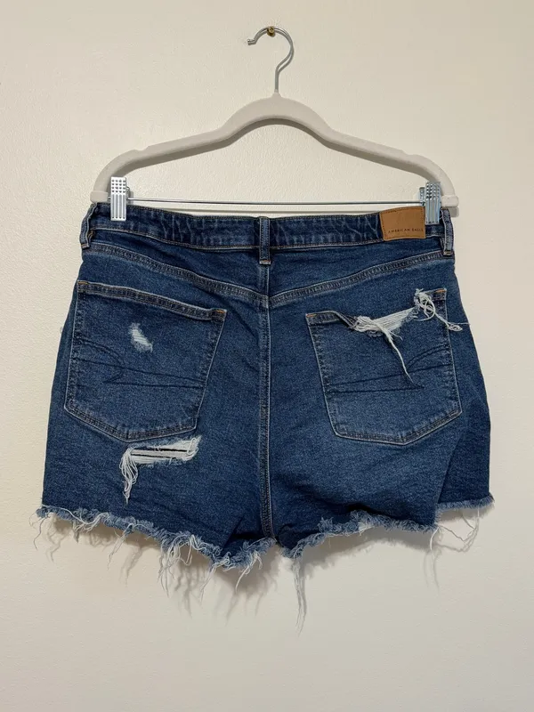 AE Mom Shorts Size 14 Denim Dark Wash Stretch American Eagle - Image 5