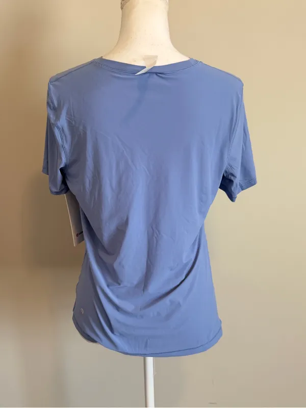 NWT Lululemon Side-Ruched Running Short-Sleeve Shirt size 10 prep blue - Image 9