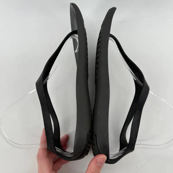 Crocs Sexi Flip Sandal Slip On Black Women 7 Slingback Thong Casual Barefoot - Image 5