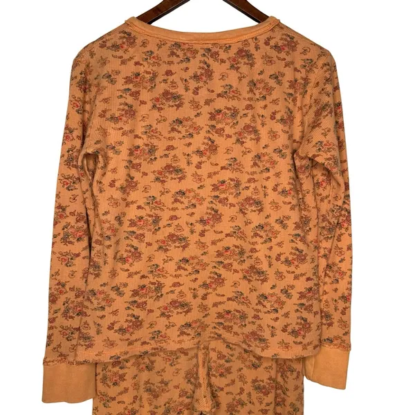 Sundance Women's Thermal Knit Pajamas Set Size Small Floral Long Sleeves - Image 8