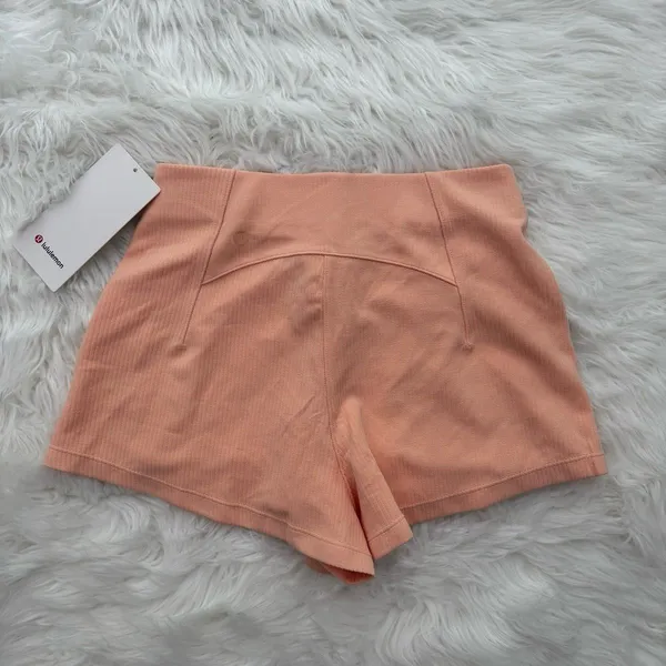 Lululemon Ribbed Softstreme High-Rise Short 2" Peach Bellini Size 4 - Image 6