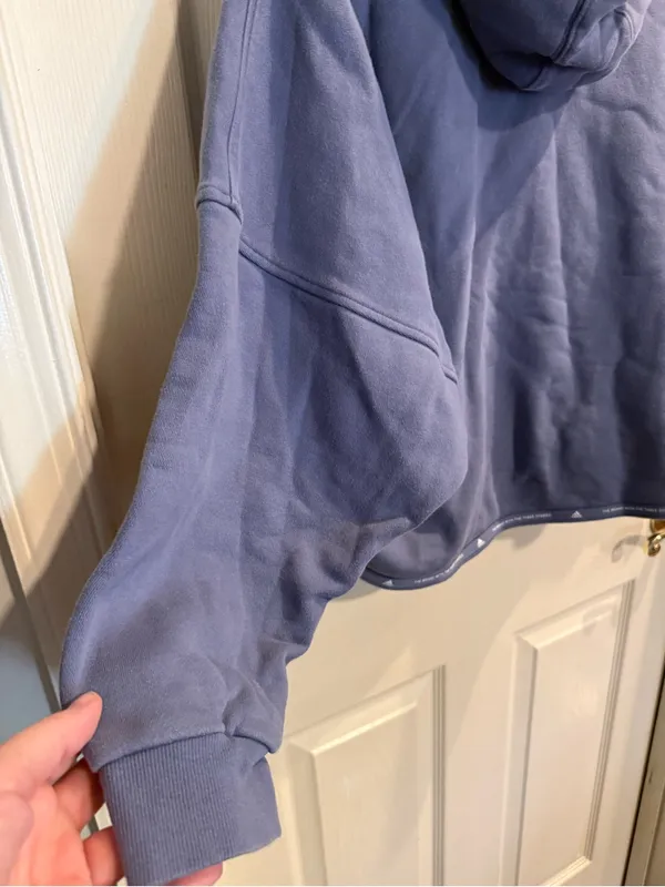 adidas Lavender Crewneck Cropped Hoodie - Image 8
