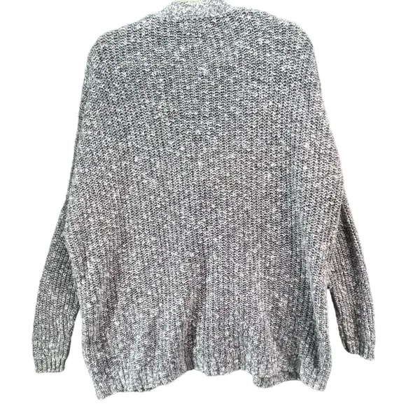 Lazy Sweater Ribbed‎ Knit Cardigan S Gray Dolman Linen Blend Chunky Relaxed - Image 6