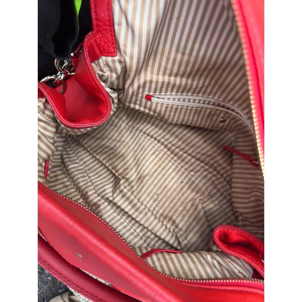 Kate Spade New York Red Pebbled Leather Satchel Crossbody Bag Gold Hardware - Image 7