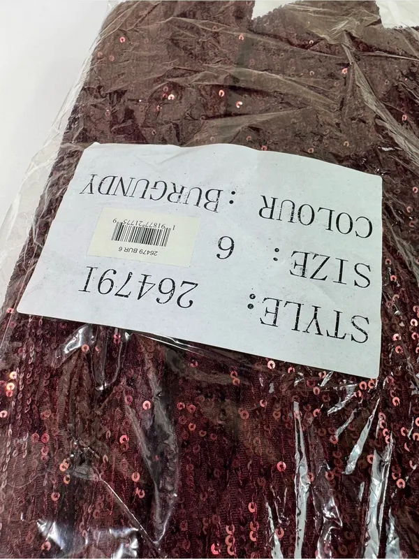NWT MacDuggal 26479 Sequin Strappy Back Mini Formal Prom Dress Burgundy Size 6 - Image 9