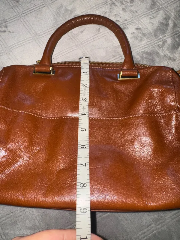 Rachel Roy Brown Leather Satchel Handbag - Image 8
