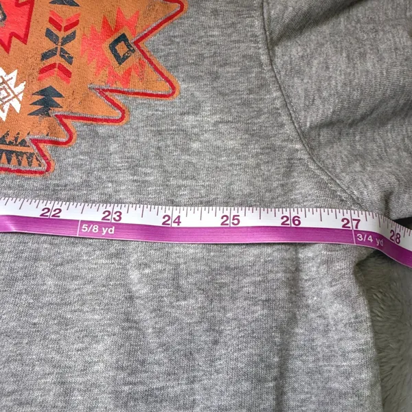 Wrangler‎ Retro Womens Size XL Southwestern Cropped Hoodie Gray Aztec Cowgirl - Image 9