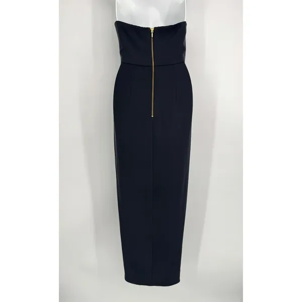 Shona Joy U Wire Bustier Draped Strapless Midi Dress Size 4 Gray Formal Wedding - Image 9
