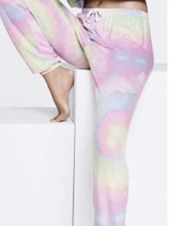 Victoria's Secret PINK Cozy Pastel Rainbow Tie-Dye Pajama Pants - Image 2
