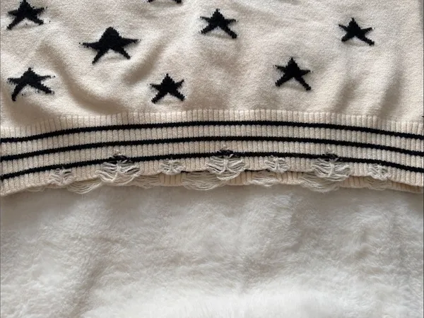 Rock N Rags THE SWEET LIFE SWEATER CREAM WITH BLACK STARS Size S - Image 5