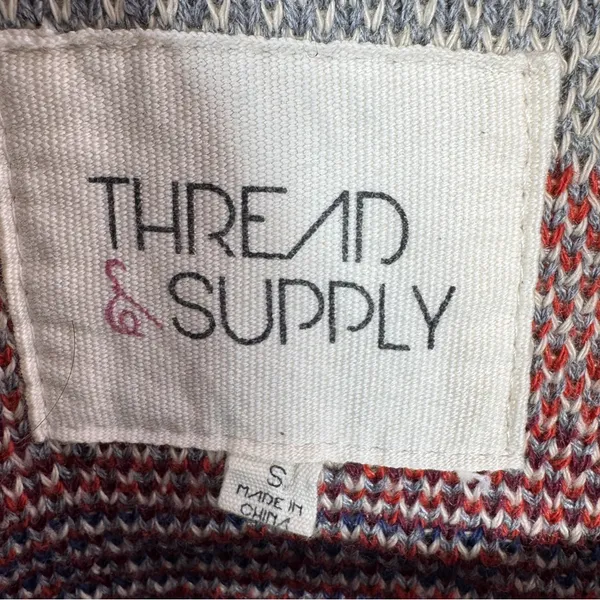 Thread & Supply Aztec Southwestern Print Knit Back Utility‎ Vest Green Small - Image 10