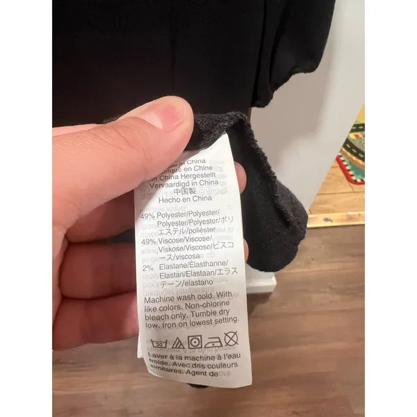 Madewell Black Cross Front Button Mini Dress 90s Minimalist - Image 7