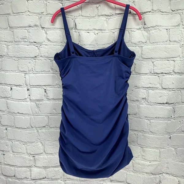 SKIMS Sculpting Ruched One-Piece Women's L Midnight Blue Swim Dress Vacation - Image 5