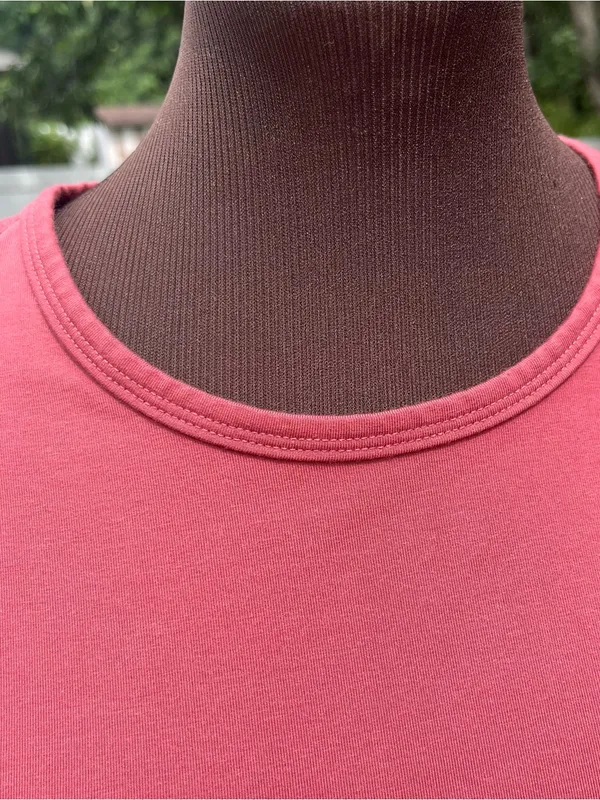 Athleta Essential Tee Dress in Red Rock Size M Supima Cotton Stretch Relaxed Fit - Image 3