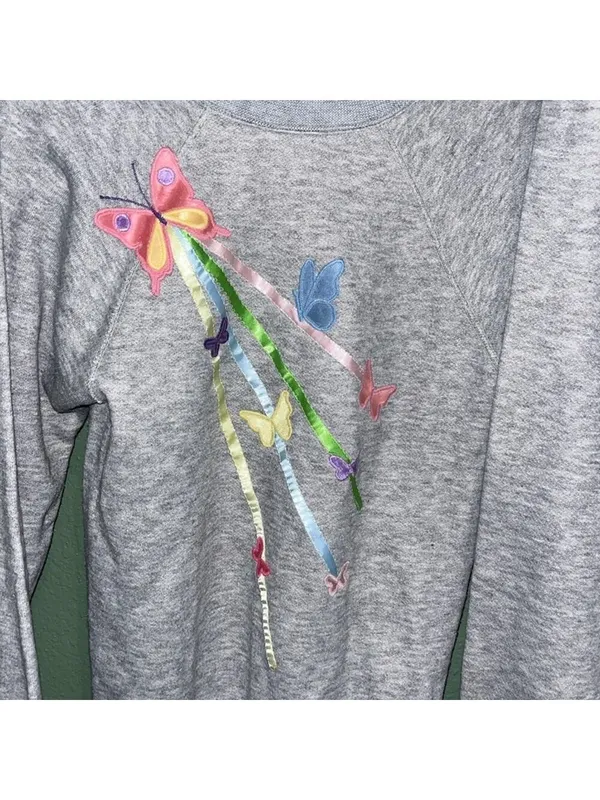 Vintage Butterfly Sweatpants 90s cottagecore granny boho pastel - Image 5