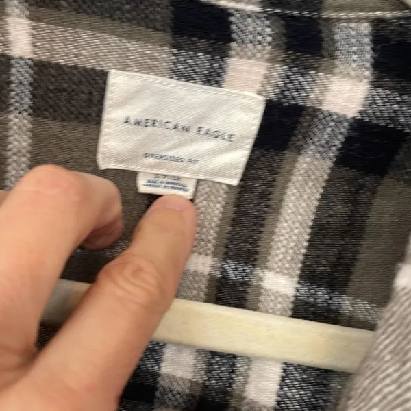 American Eagle distressed, button-down flannel size small - Image 2