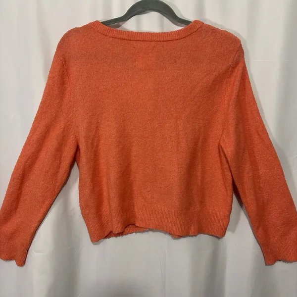 AERIE Campus Cool Plush Orange Button Front Cardigan Sweater Women’s XL - Image 9