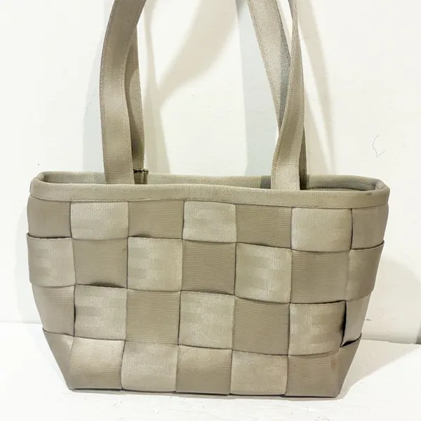 Harveys Seatbelt Beige Tote Shoulder Bag Champagne Color‎ Woven - Image 7
