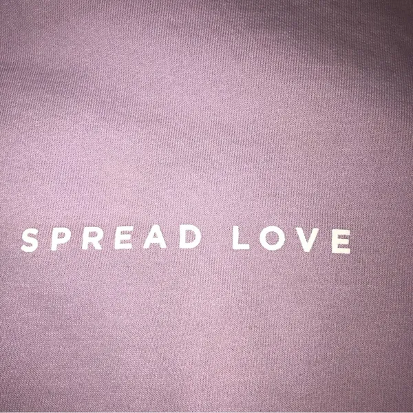 Spread Love Oversized Unisex Midweight Pullover Hoodie Light Purple size XL - Image 5