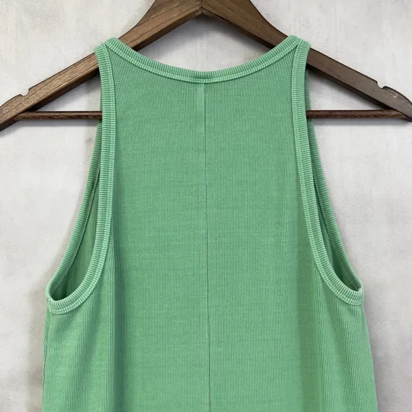 Old Navy Ribbed High Neck Mini Dress Womens L Stretch Minimal Coastal Soft‎ Girl - Image 5