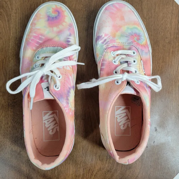 Vans Womens Doheny Shoes 7.5 Pink Tie Dye Low Top Lace Up Casual Sneakers 721356 - Image 12