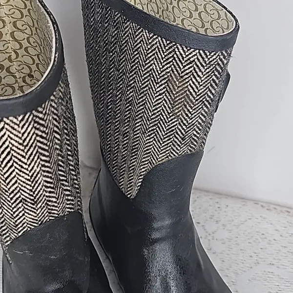 Chooka Herringbone mid rise classic rain waterproof pull on winter boots Sz 6 - Image 5